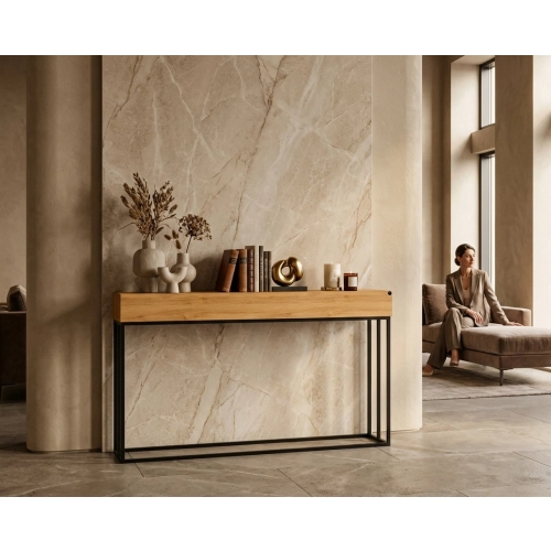 KONSOLA Z SZUFLADĄ DREWNO LITE DĄB OLCHA SKD-280